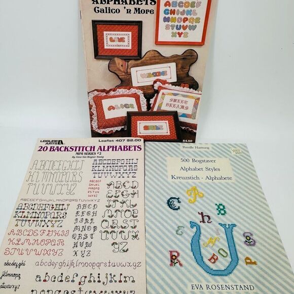 Eva Rosenstand Alphabet Cross Stitch Pattern Book Monogram Children Kids Vintage - Picture 1 of 15